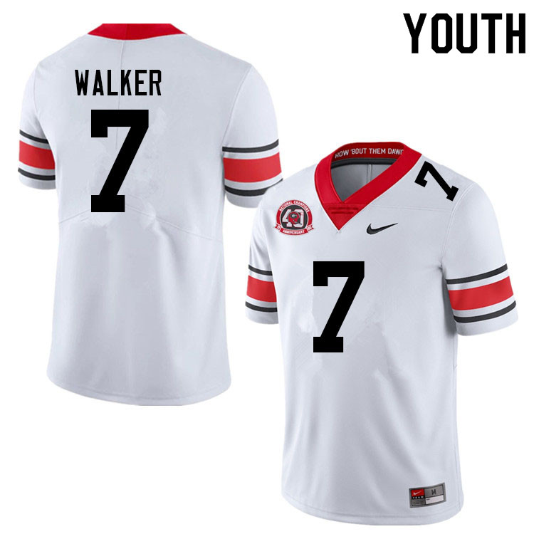 Youth #7 Quay Walker Georgia Bulldogs Nationals Champions 40th Anniversary College Football Jerseys - Click Image to Close
